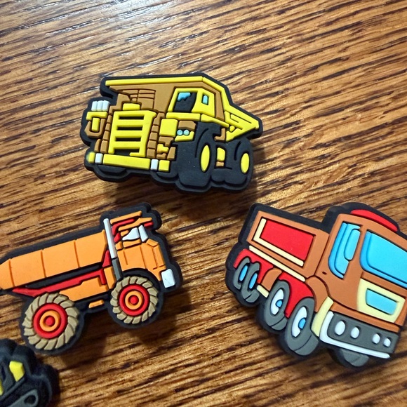Shoe Charms Toddler Baby Boy Construction Vehicles Trucks Set Of 7 Charms - Picture 4 of 5